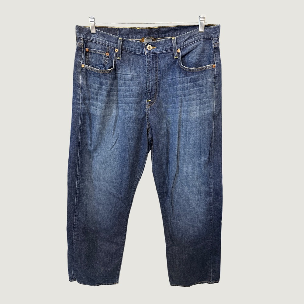 Lucky Brand Rivington Straight Leg Jeans Mens 34 Blue Mid Wash Denim